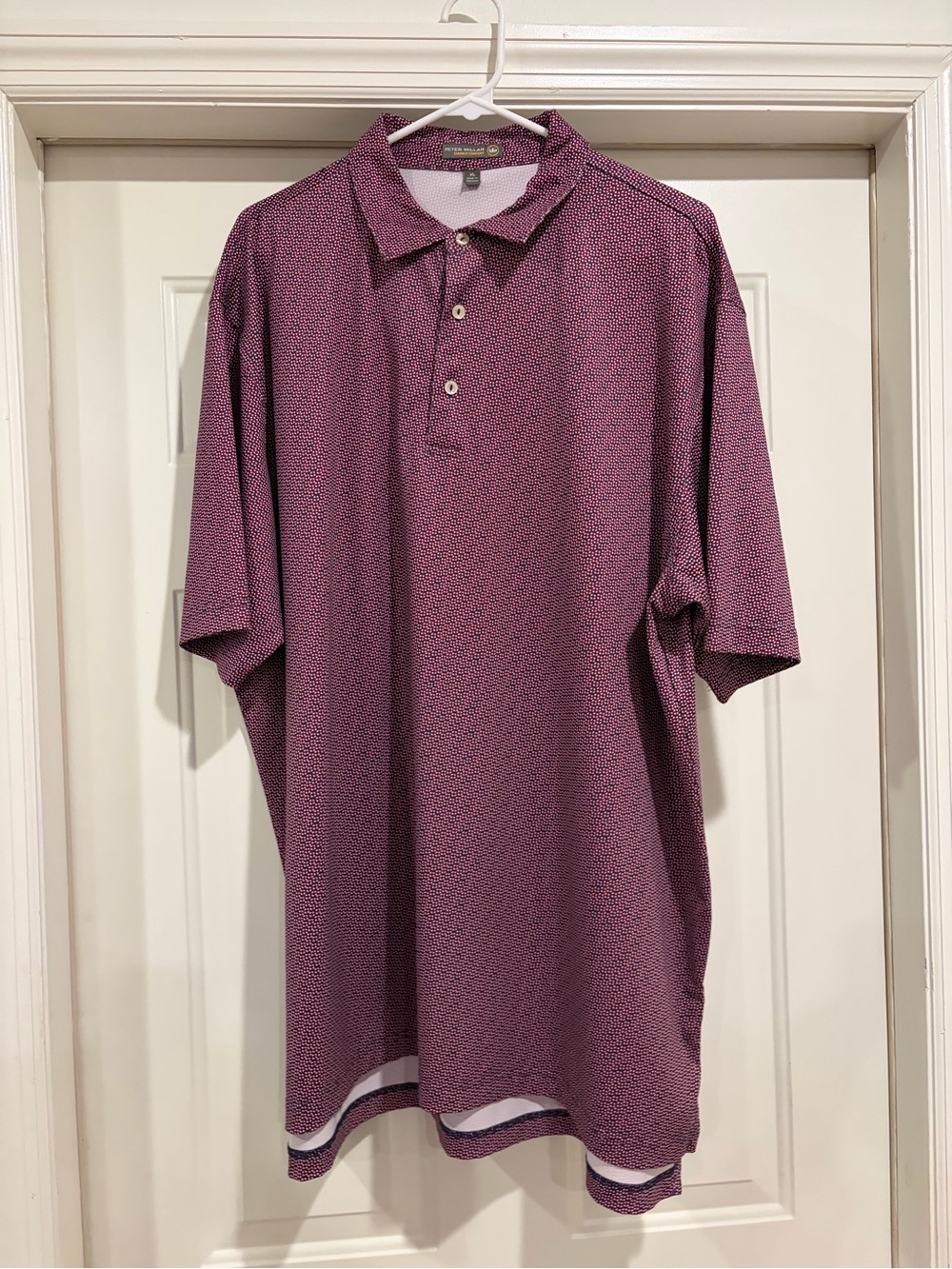 Peter Millar Men's Polo in Mauve with Subtle Pattern
